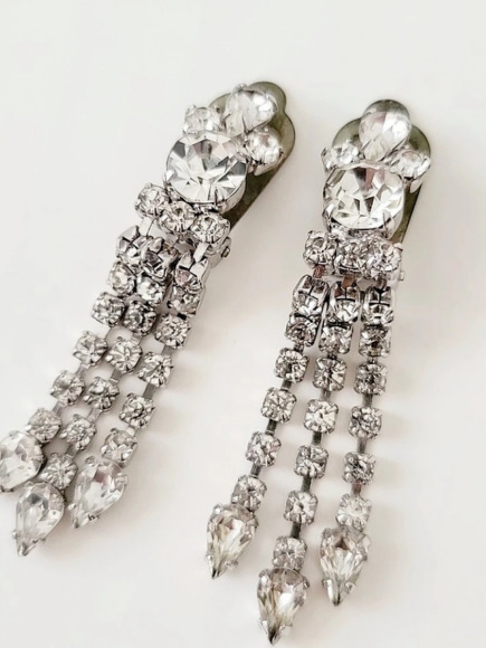 Crystal Statement Drop Clip-On Earrings